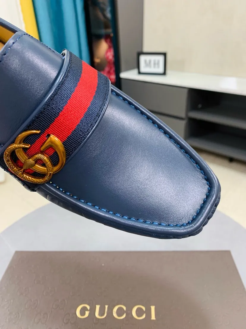 Men's men's shoes 💰458🌹🌹 Comes with packaging [GUCCI Gucci] original men's casual beanie shoes, original Italian imported special material cowhide embossing➕real first-layer sheepskin lining; equipped with precision stitching to highlight low-key luxury. The comfortable sole design maximizes the comfort and anti-slip properties of the shoe. The shoe shape is dignified and the low-key charm is not concealed! Natural and free new urbanism, code number: 38-44